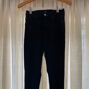 black stretch high-rise skinny jeans